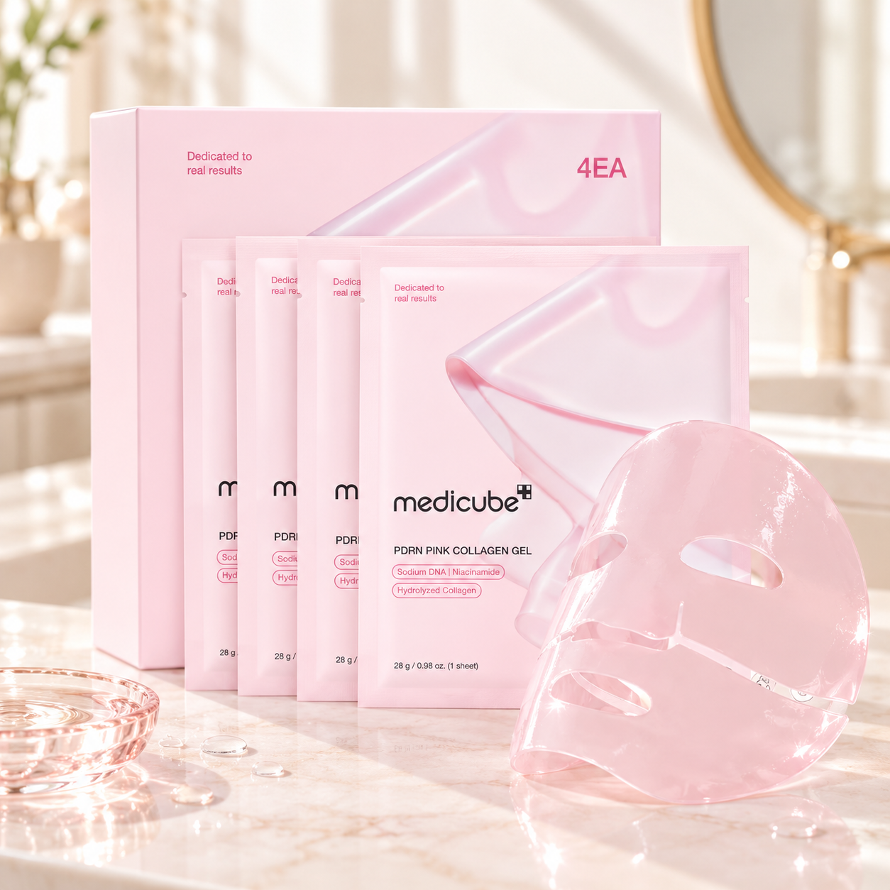 Medicube PDRN Pink Collagen Jelly Gel Mask with pink packaging