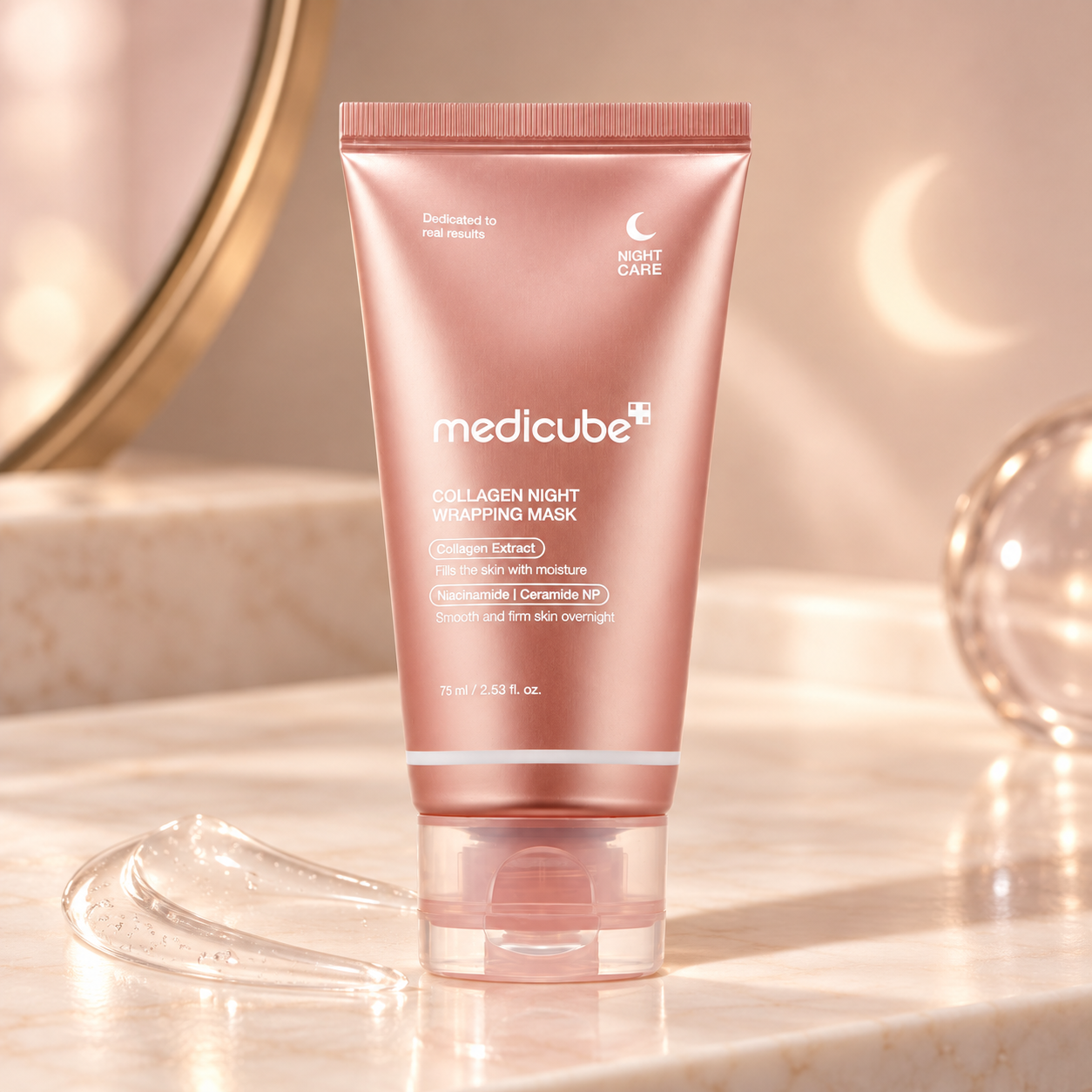 Medicube Collagen Night Wrapping Mask in a rose pink tube