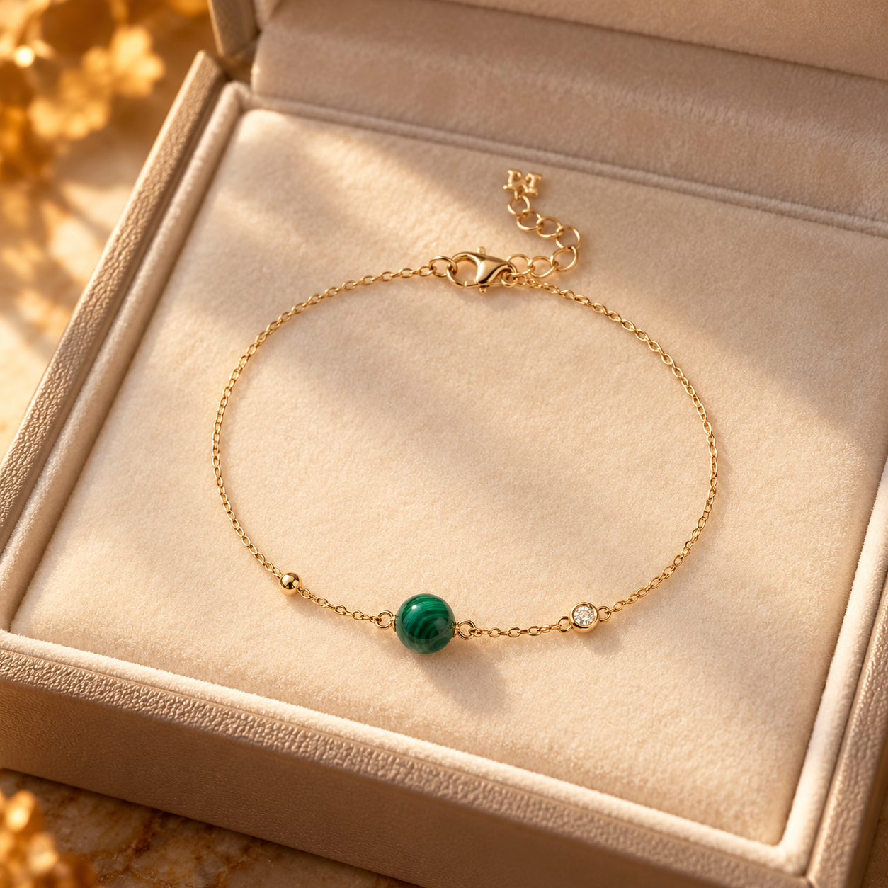 MATEO New York malachite chain bracelet