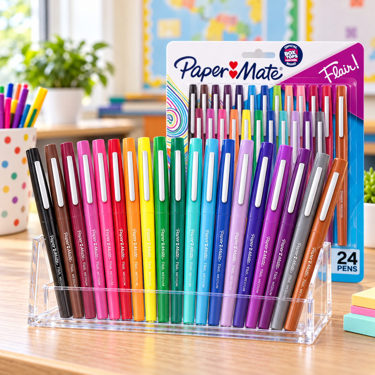 Paper Mate Flair felt tip pens in an assorted 24 color pack