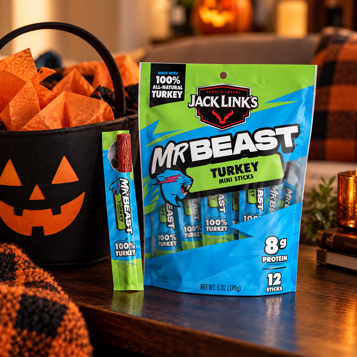 Jack Link’s MrBeast mini turkey jerky sticks
