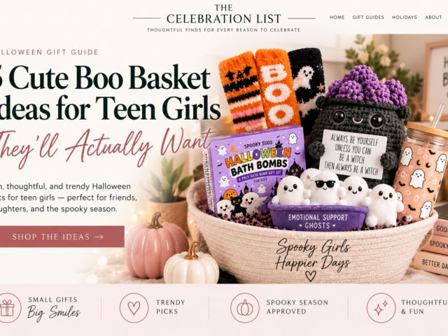 5 cute boo basket ideas for teen girls featuring trendy Halloween gifts and spooky season finds.