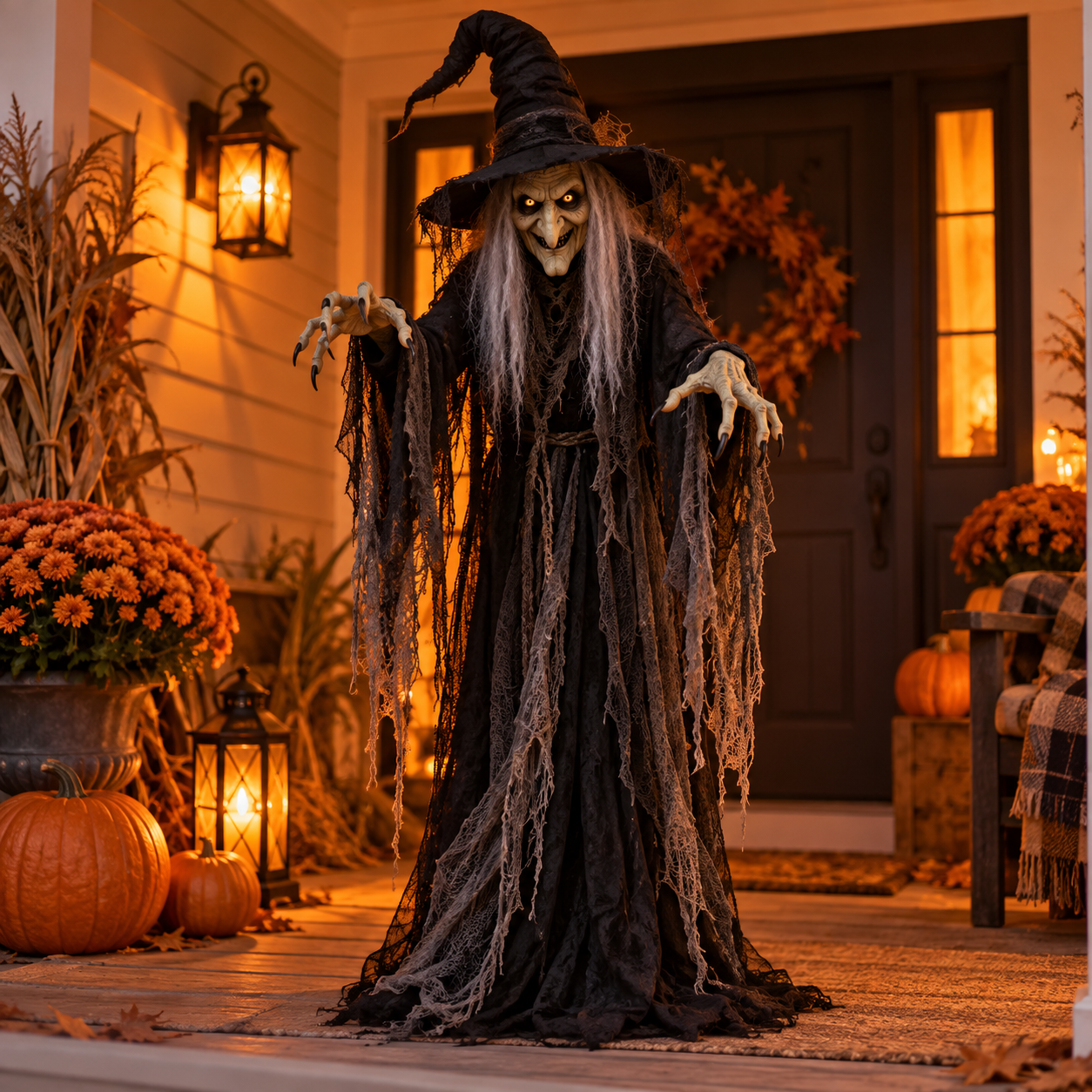 Illustration of A six-foot witch as a classic centerpiece