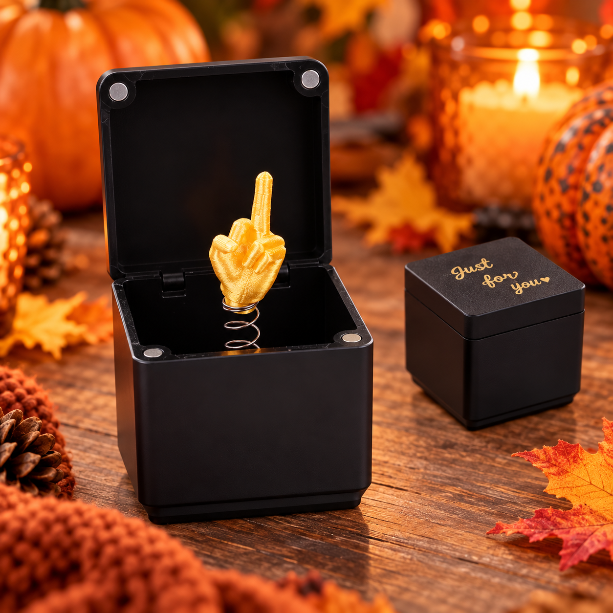Tabañero hot sauce variety gift set styled for a men’s Halloween boo basket