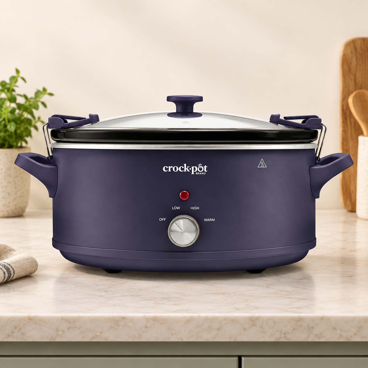 Crock-Pot 10-quart manual slow cooker in Purple Basil with locking glass lid