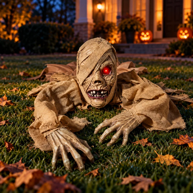 Brown hooded zombie groundbreaker with a glowing eye