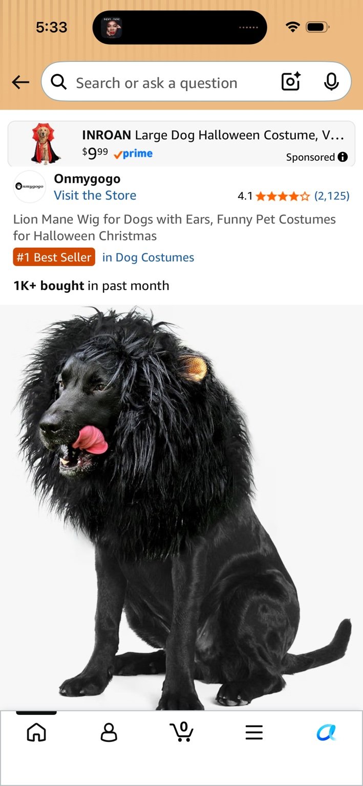 Lion Mane Dog Costume