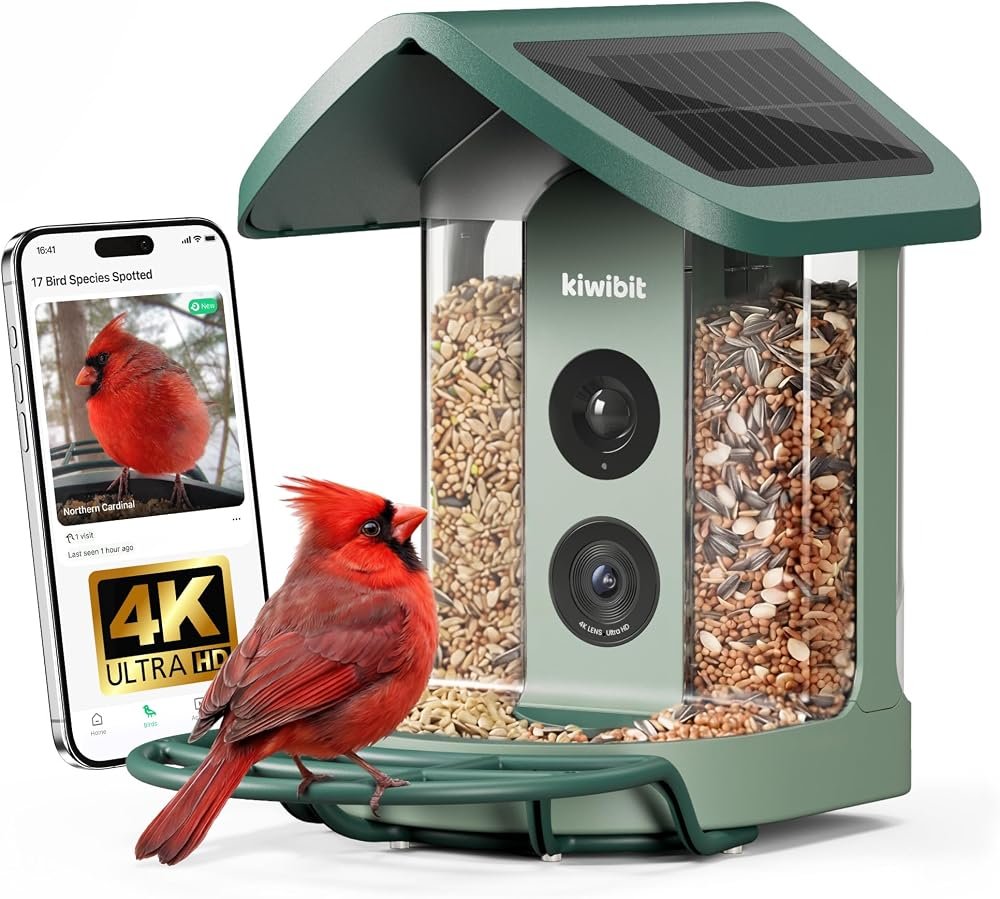 Kiwibit solar smart bird feeder with camera