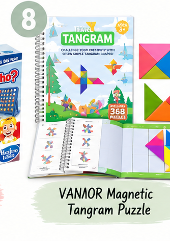 Magnetic tangram puzzle travel toy